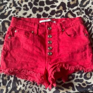 Red celebrity pink shorts